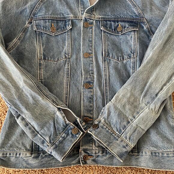 Forever 21 Men Denim Jacket Light Blue Wash Size Large - Picture 4 of 6